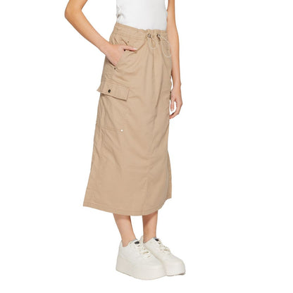 Beige Cotton Skirt-Street One-LabelTerrace.com