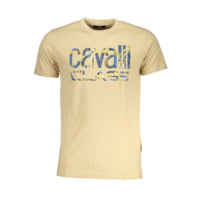 Beige Cotton T-Shirt-Cavalli Class-LabelTerrace.com