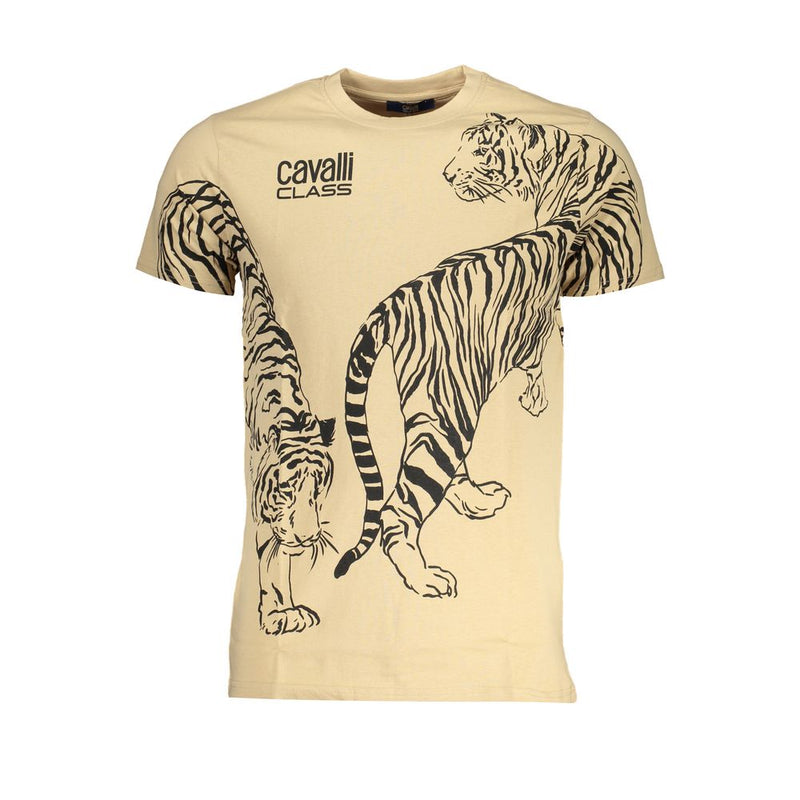 Beige Cotton T-Shirt-Cavalli Class-LabelTerrace.com