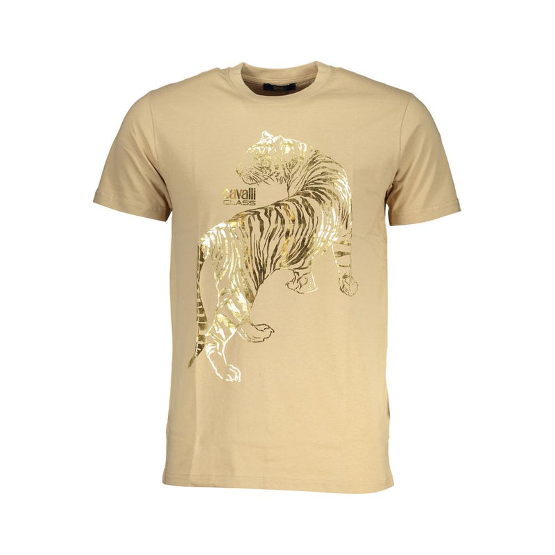 Beige Cotton T-Shirt-Cavalli Class-LabelTerrace.com