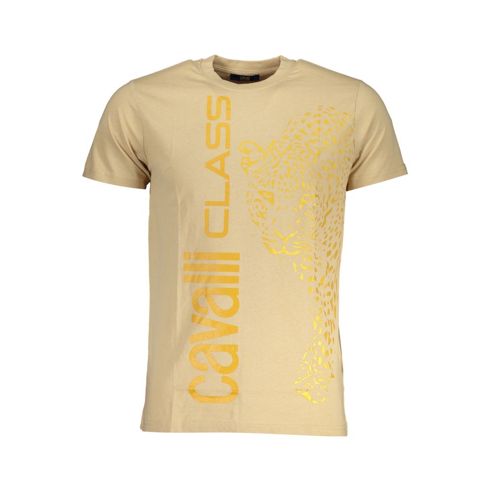 Beige Cotton T-Shirt-Cavalli Class-LabelTerrace.com