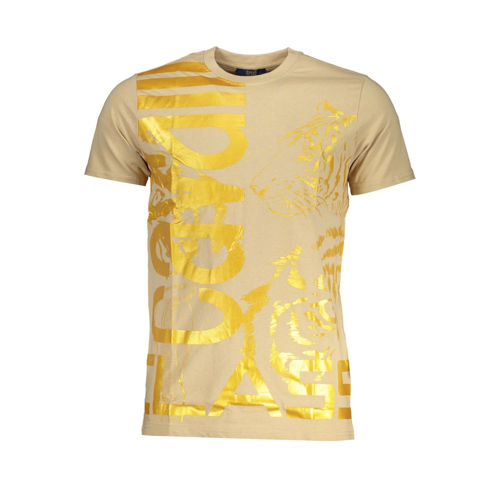 Beige Cotton T-Shirt-Cavalli Class-LabelTerrace.com