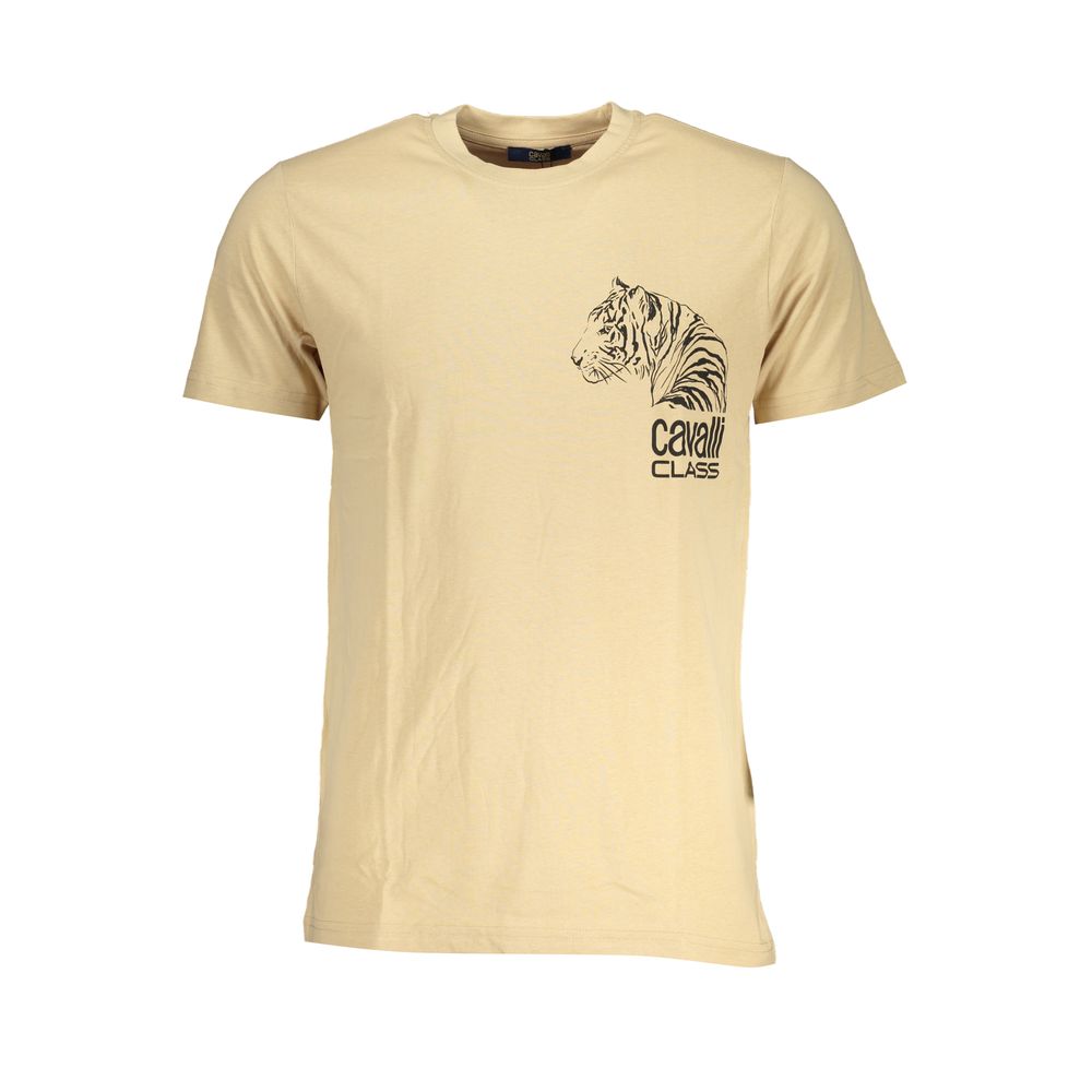 Beige Cotton T-Shirt-Cavalli Class-LabelTerrace.com
