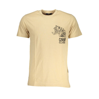 Beige Cotton T-Shirt-Cavalli Class-LabelTerrace.com
