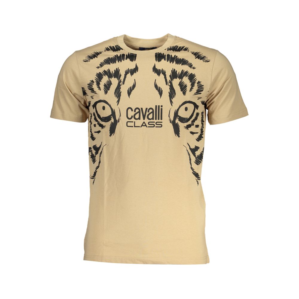 Beige Cotton T-Shirt-Cavalli Class-LabelTerrace.com