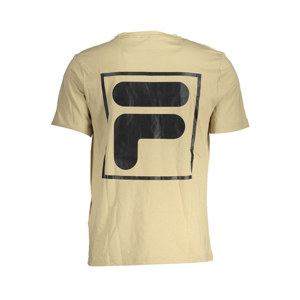 Beige Cotton T-Shirt-Fila-LabelTerrace.com