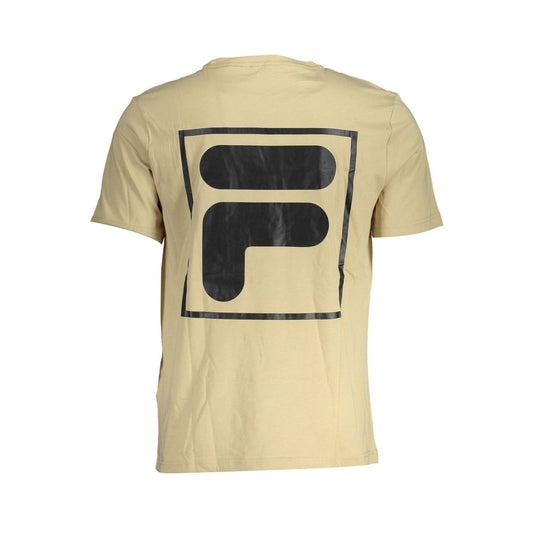 Beige Cotton T-Shirt-Fila-LabelTerrace.com