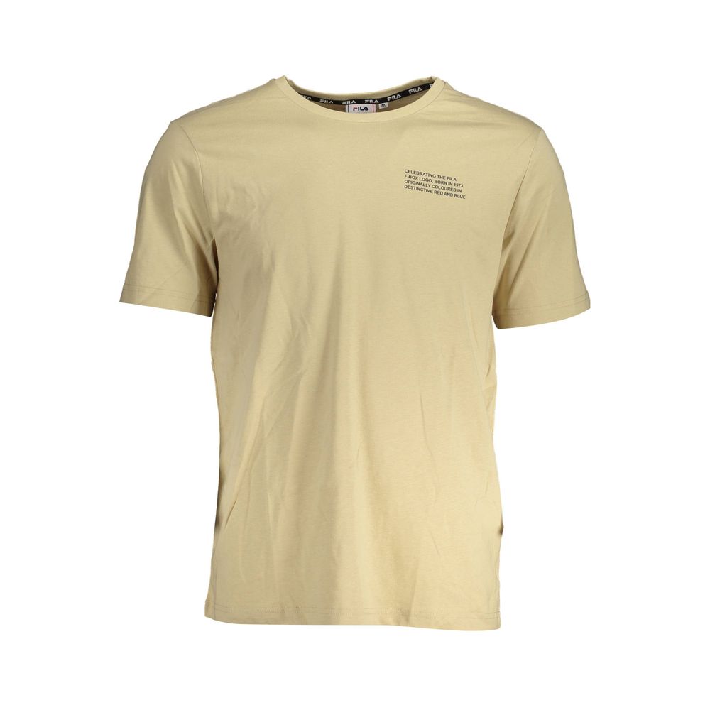 Beige Cotton T-Shirt-Fila-LabelTerrace.com