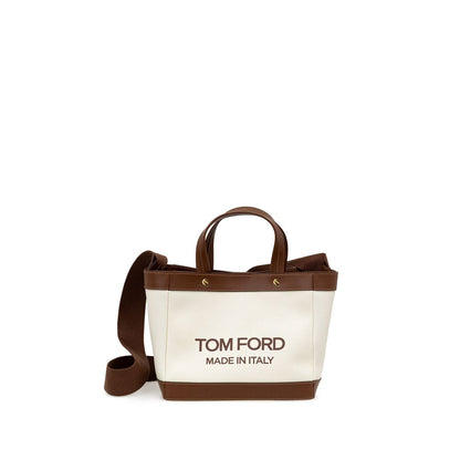 Beige Cotton Tote Bag-Tom Ford-LabelTerrace.com