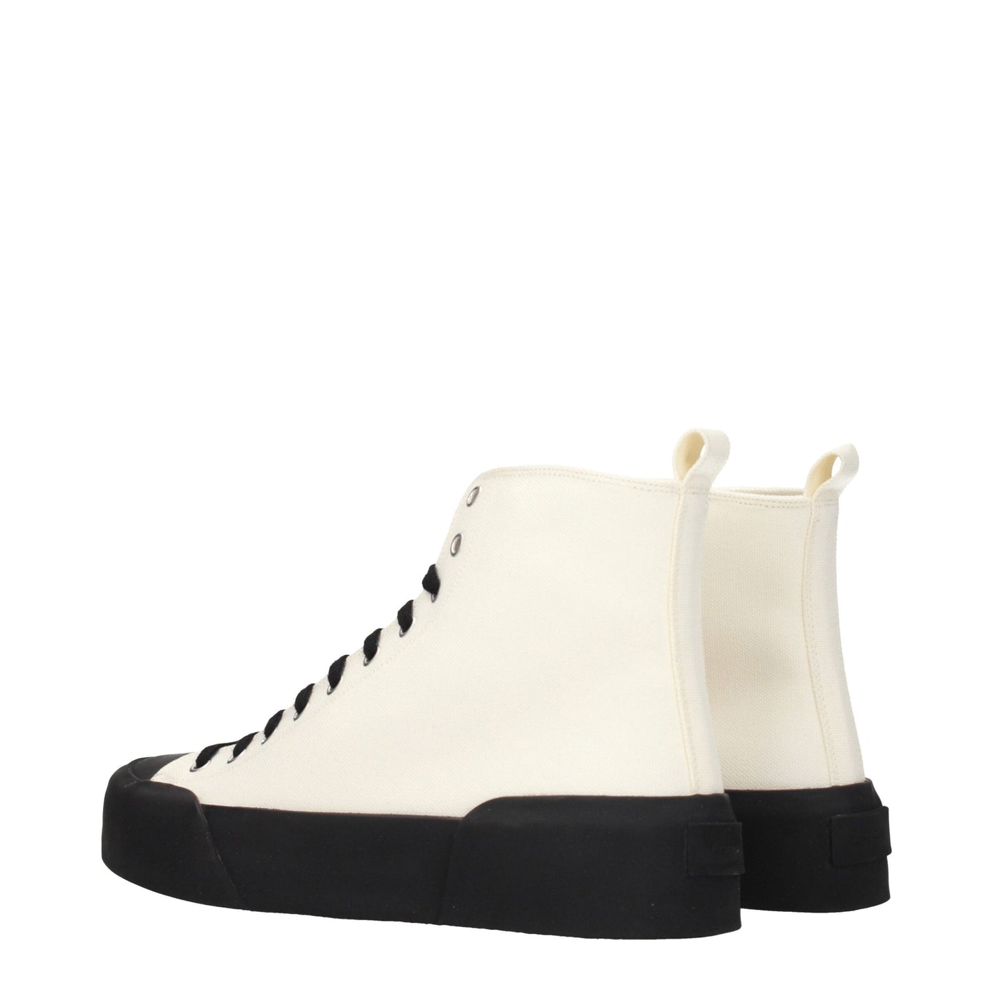 Beige Fabric High Top Sneakers-Jil Sander-LabelTerrace.com