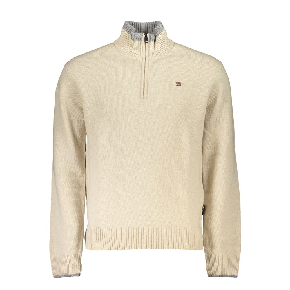 Beige Fabric Men Sweater-Napapijri-LabelTerrace.com