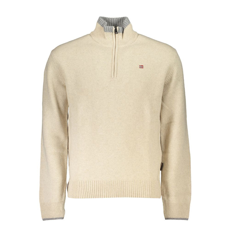 Beige Fabric Men Sweater-Napapijri-LabelTerrace.com