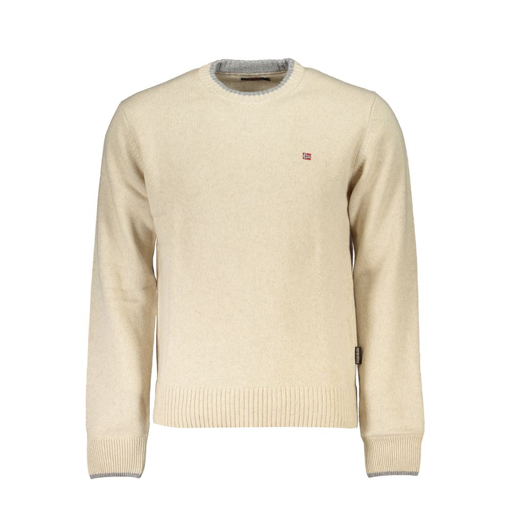 Beige Fabric Men Sweater-Napapijri-LabelTerrace.com