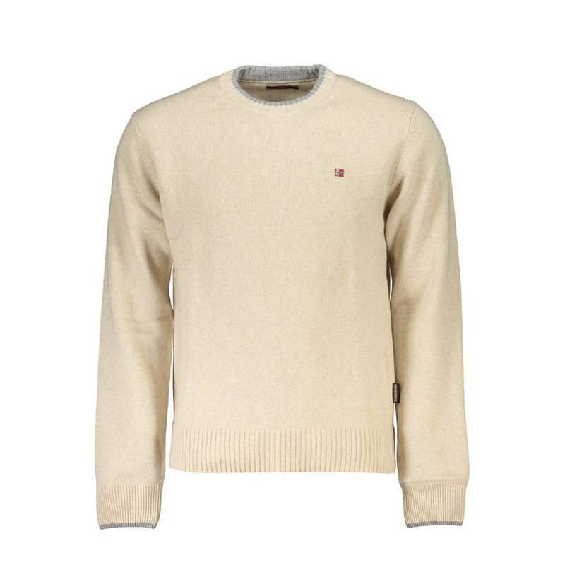 Beige Fabric Men Sweater-Napapijri-LabelTerrace.com