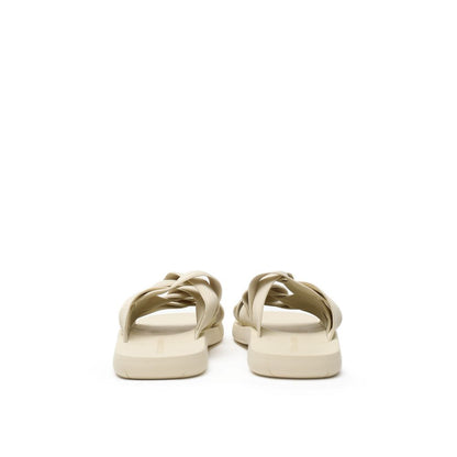 Beige Fabric Slippers-Bottega Veneta-LabelTerrace.com