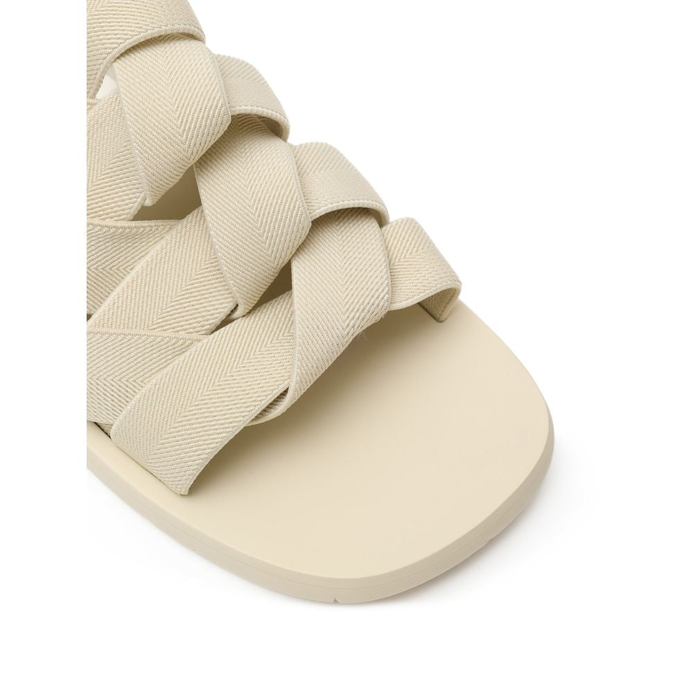 Beige Fabric Slippers-Bottega Veneta-LabelTerrace.com