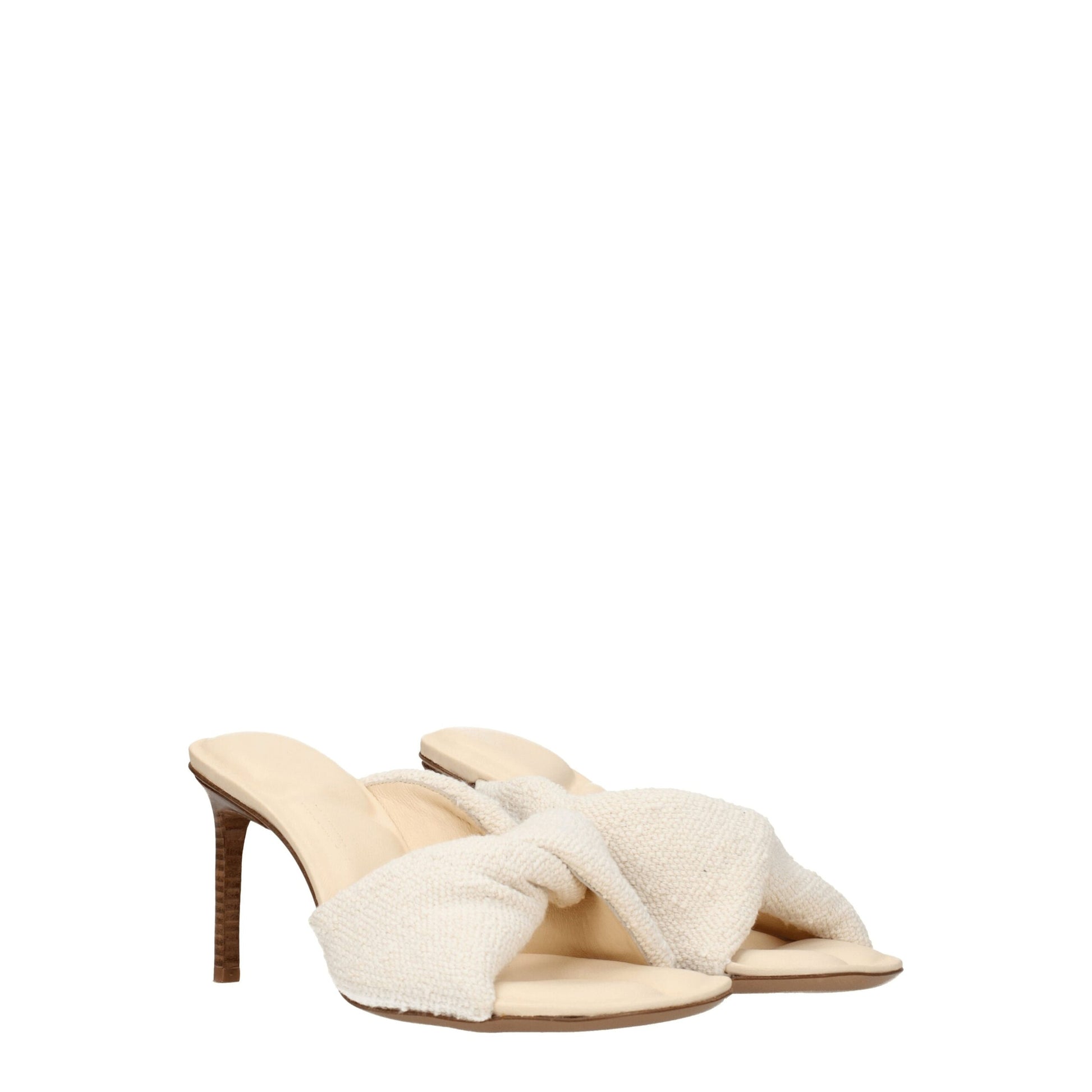 Beige Fabric Stiletto Heel Sandals-Jacquemus-LabelTerrace.com