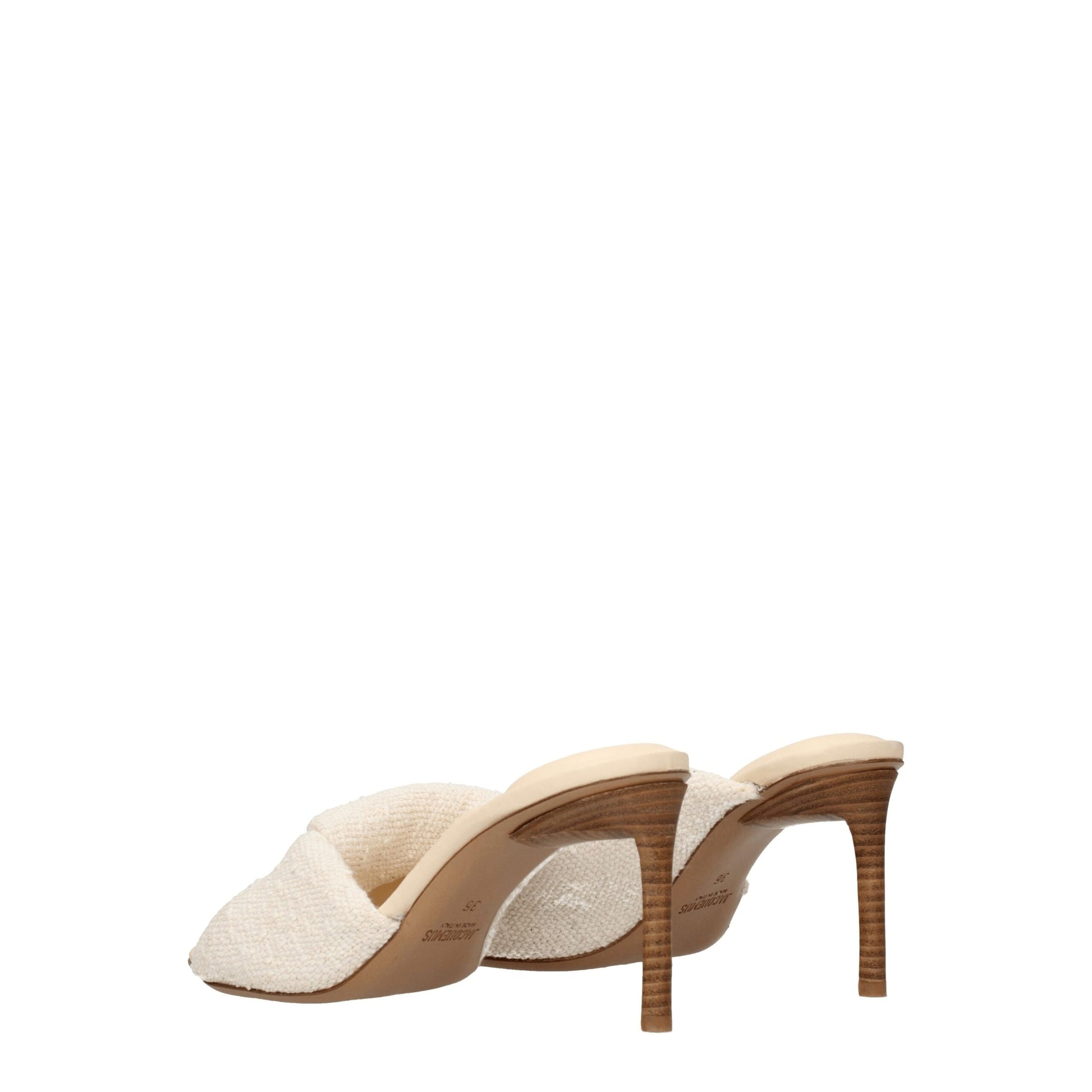 Beige Fabric Stiletto Heel Sandals-Jacquemus-LabelTerrace.com
