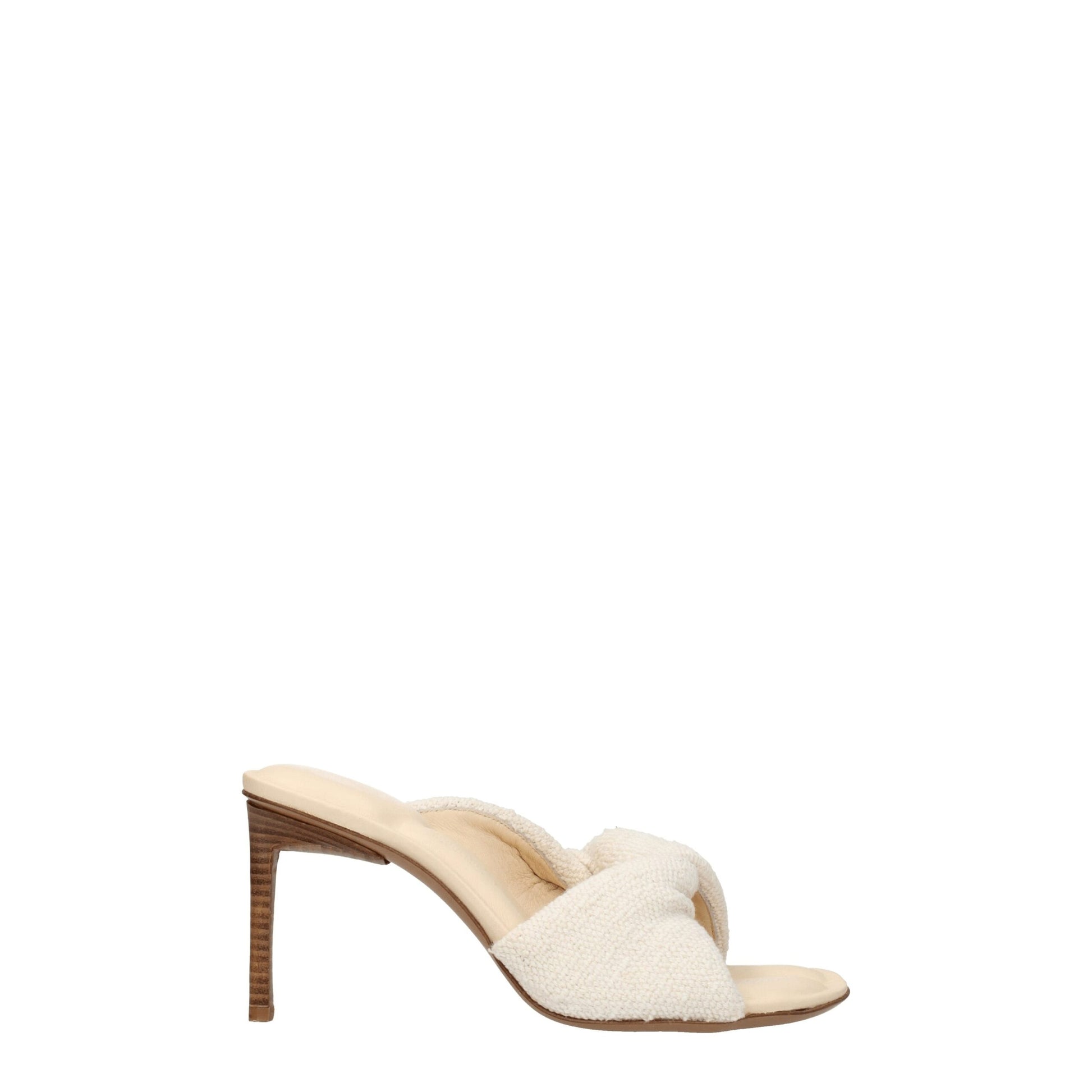 Beige Fabric Stiletto Heel Sandals-Jacquemus-LabelTerrace.com