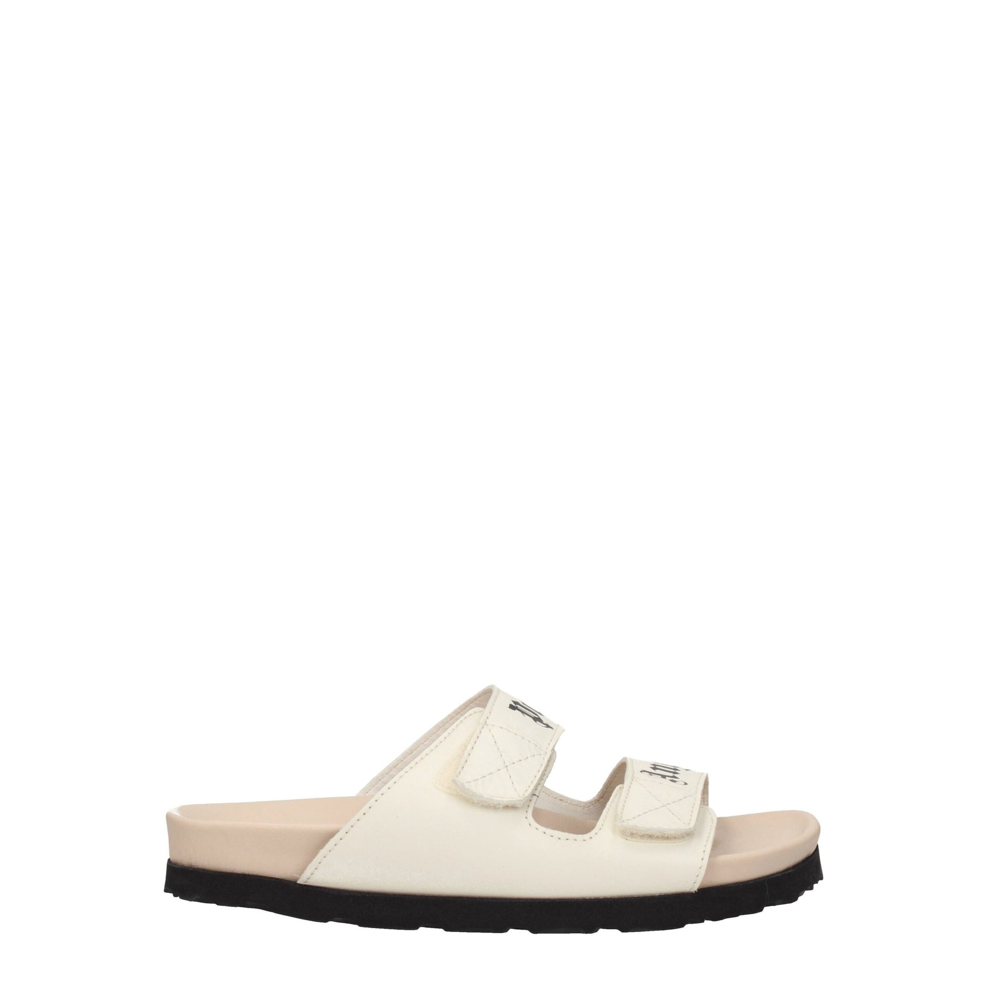 Beige Leather Flat Sandals-Palm Angels-LabelTerrace.com