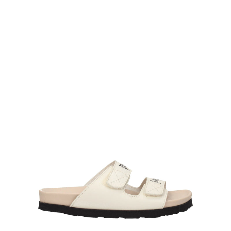 Beige Leather Flat Sandals-Palm Angels-LabelTerrace.com