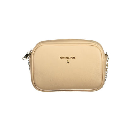 Beige Leather Handbag-Patrizia Pepe-LabelTerrace.com