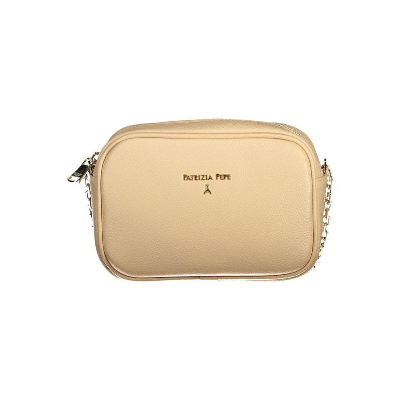Beige Leather Handbag-Patrizia Pepe-LabelTerrace.com
