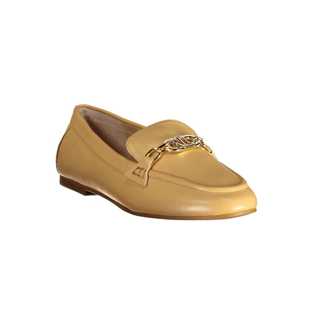 Beige Leather Women Flat Shoe-Ralph Lauren-LabelTerrace.com