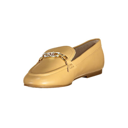Beige Leather Women Flat Shoe-Ralph Lauren-LabelTerrace.com