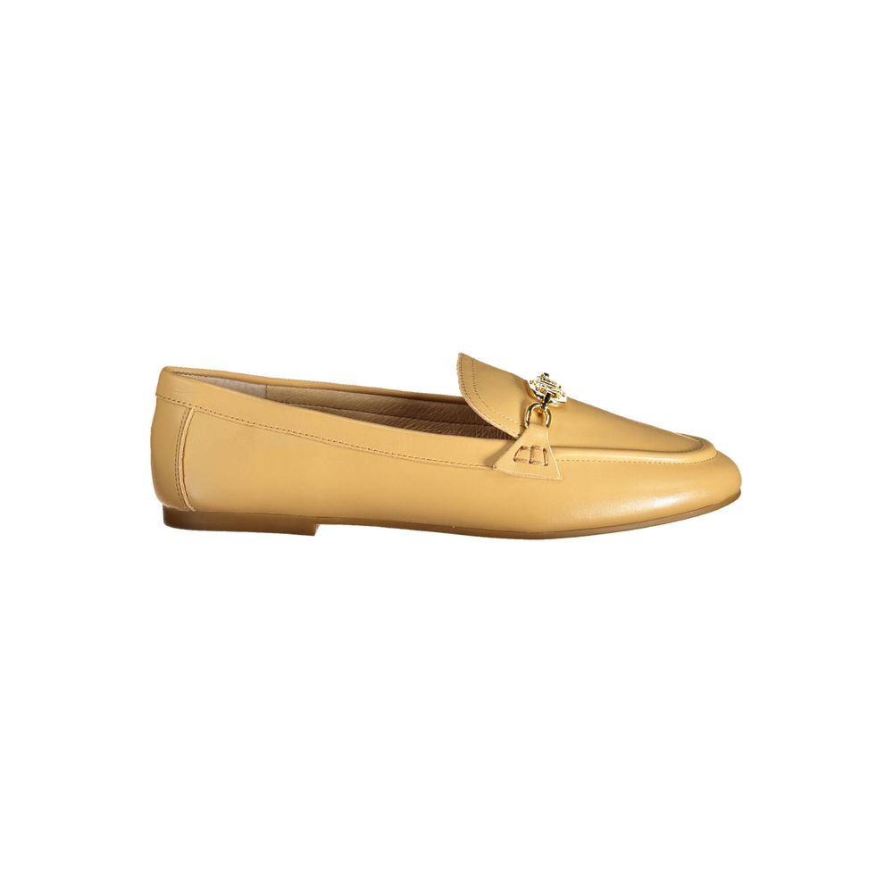 Beige Leather Women Flat Shoe-Ralph Lauren-LabelTerrace.com