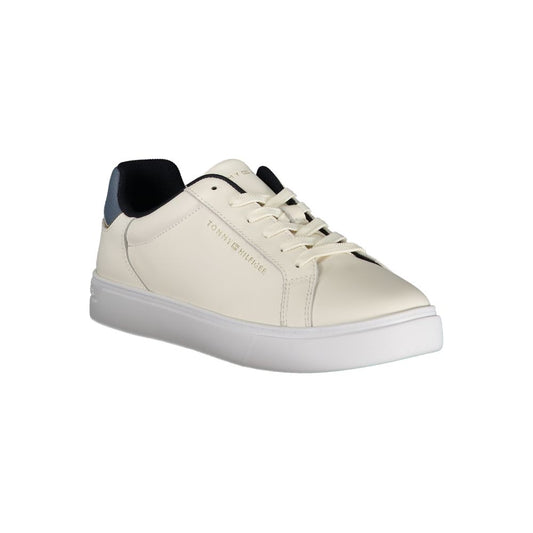 Beige Leather Women Sneaker-Tommy Hilfiger-LabelTerrace.com