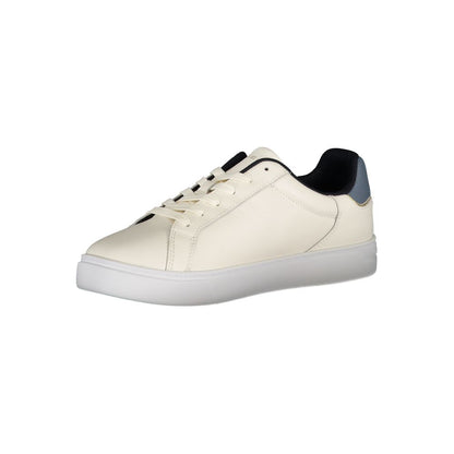 Beige Leather Women Sneaker-Tommy Hilfiger-LabelTerrace.com