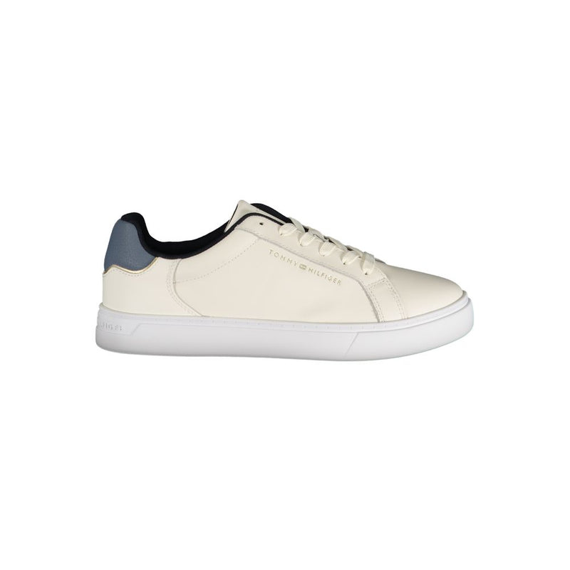 Beige Leather Women Sneaker-Tommy Hilfiger-LabelTerrace.com