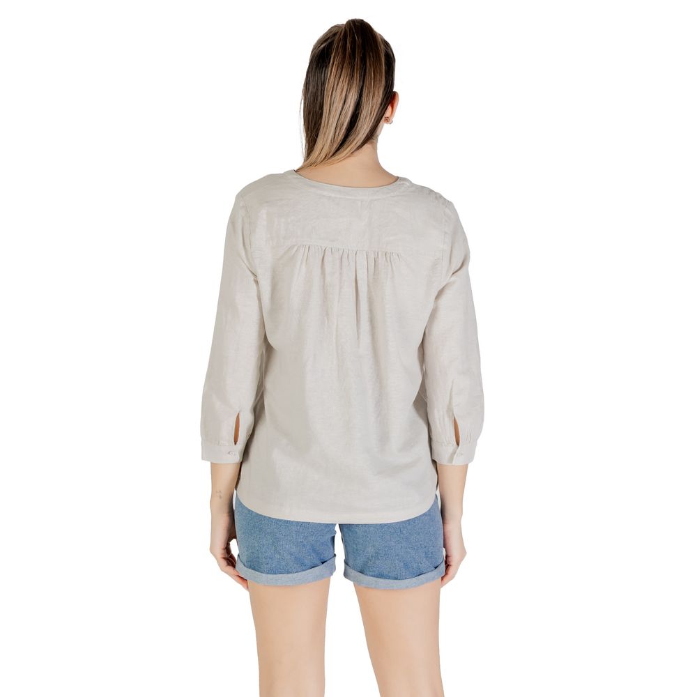 Beige Linen Blouse-Street One-LabelTerrace.com