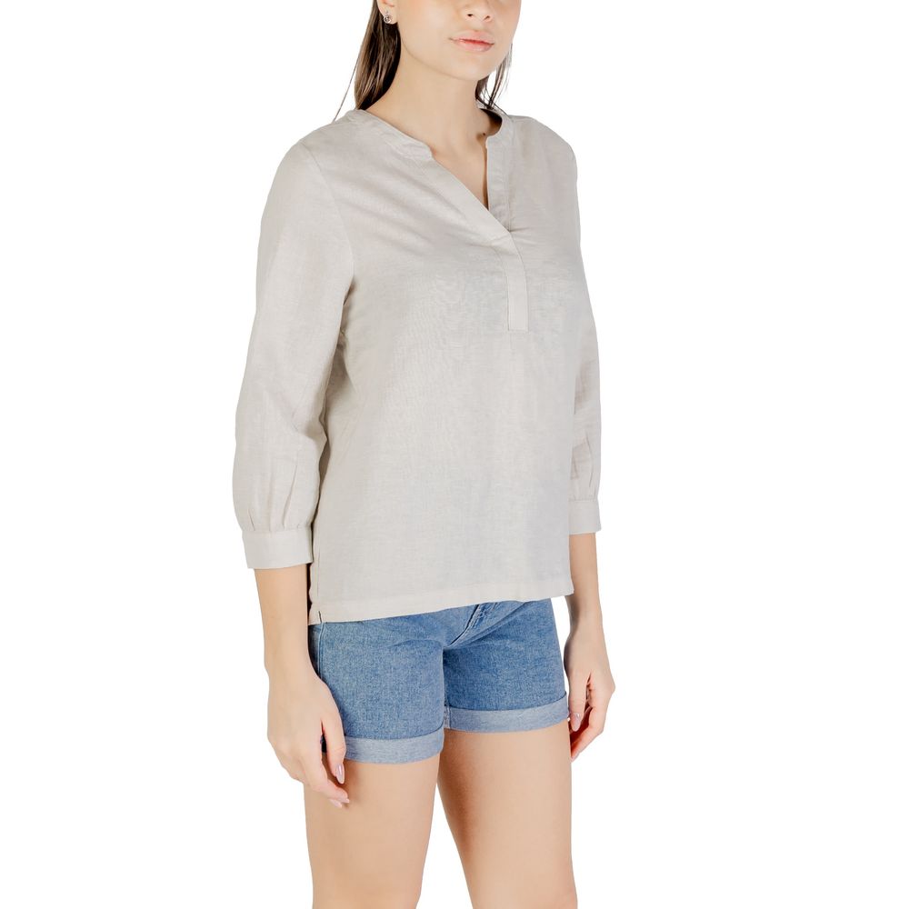 Beige Linen Blouse-Street One-LabelTerrace.com
