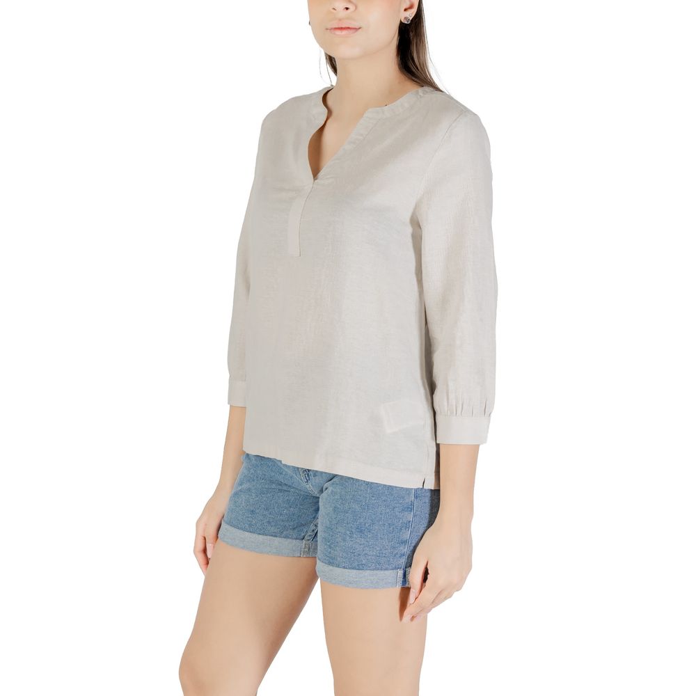 Beige Linen Blouse-Street One-LabelTerrace.com
