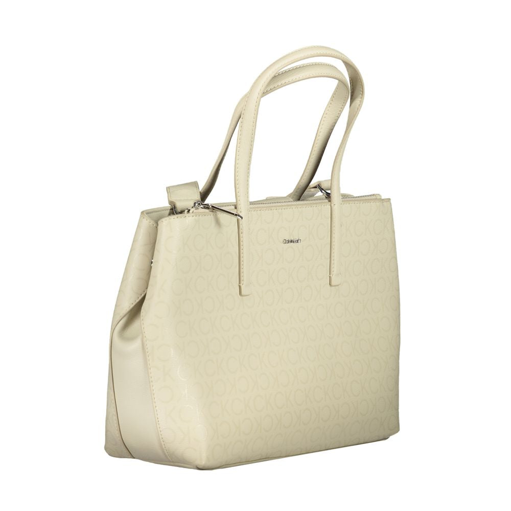 Beige Polyester Handbag-Calvin Klein-LabelTerrace.com