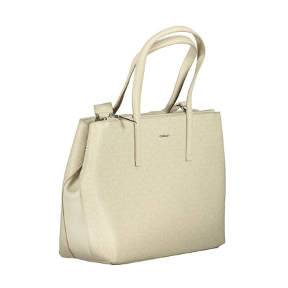 Beige Polyester Handbag-Calvin Klein-LabelTerrace.com