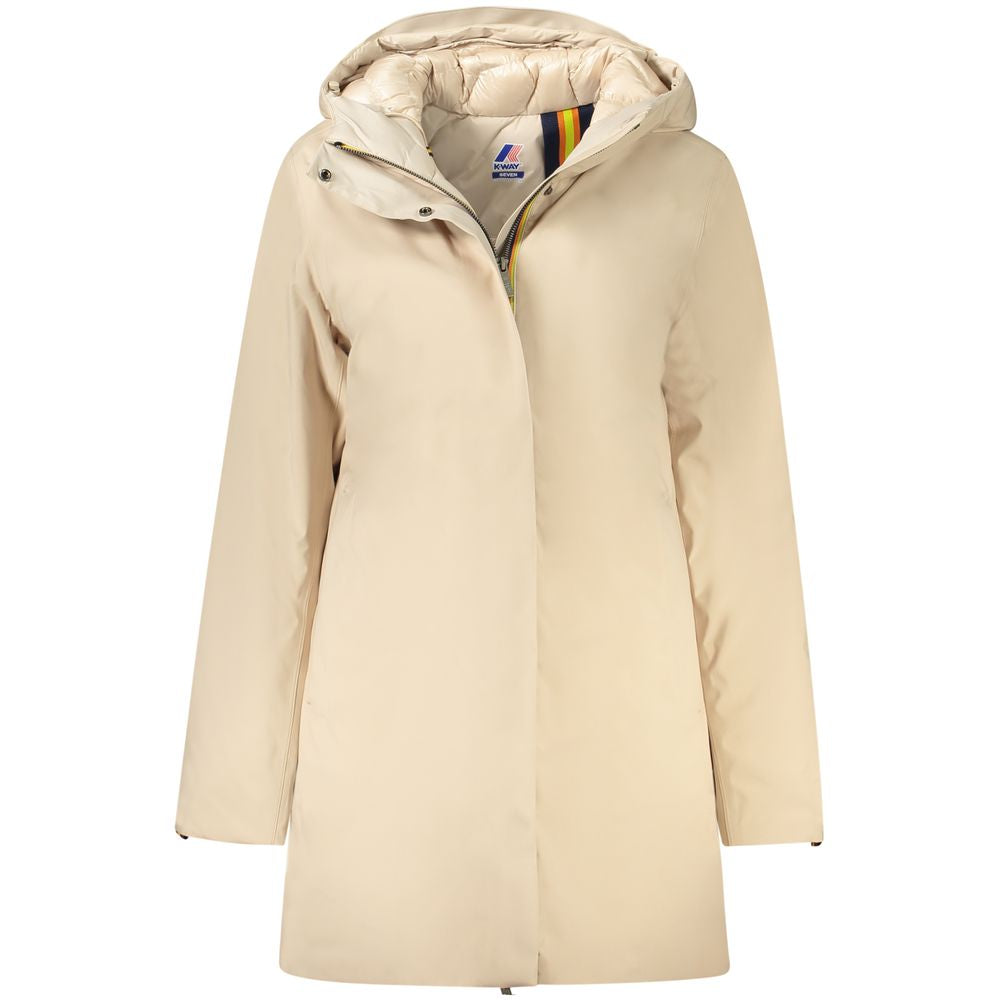 Beige Polyester Jackets & Coat-K-WAY-LabelTerrace.com