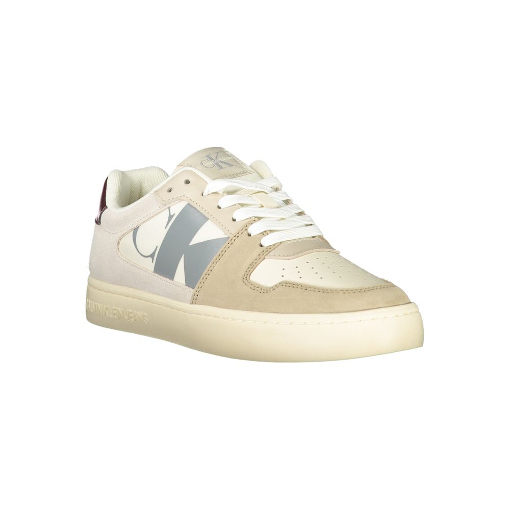 Beige Polyester Men Sneaker-Calvin Klein-LabelTerrace.com