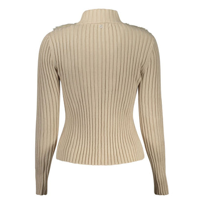 Beige Polyester Sweater-Guess Jeans-LabelTerrace.com