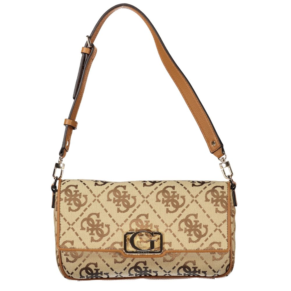 Beige Polyester Women Handbag