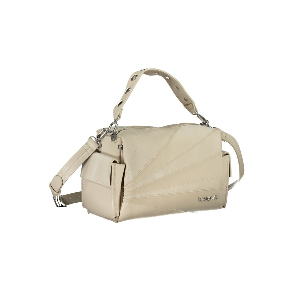 Beige Polyethylene Handbag-Desigual-LabelTerrace.com