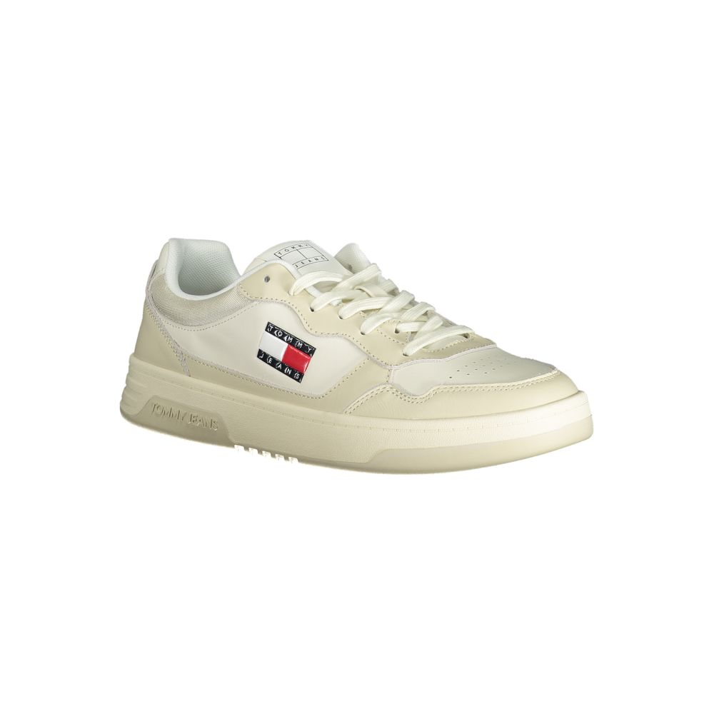 Beige Polyethylene Men Sneaker-Tommy Hilfiger-LabelTerrace.com