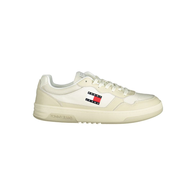 Beige Polyethylene Men Sneaker-Tommy Hilfiger-LabelTerrace.com