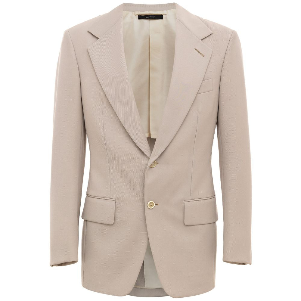 Beige Wool Blazer-Tom Ford-LabelTerrace.com