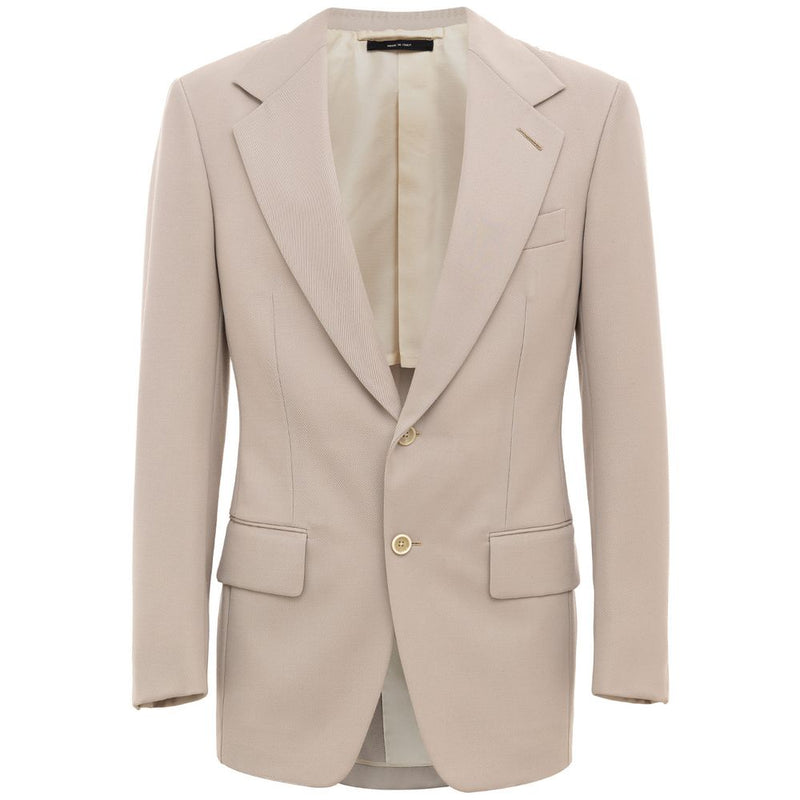 Beige Wool Blazer-Tom Ford-LabelTerrace.com