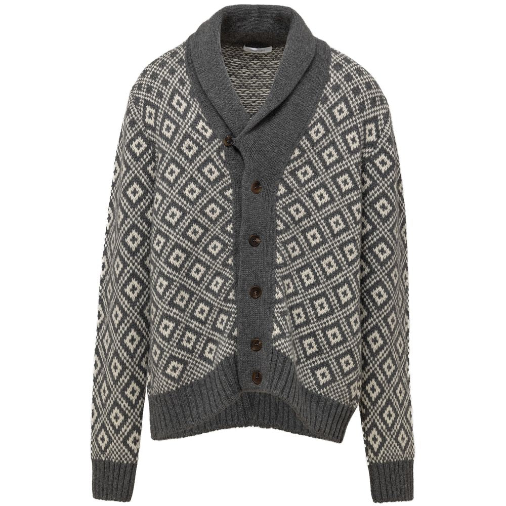 Bicolor Cashmere Cardigan-Cruciani-LabelTerrace.com