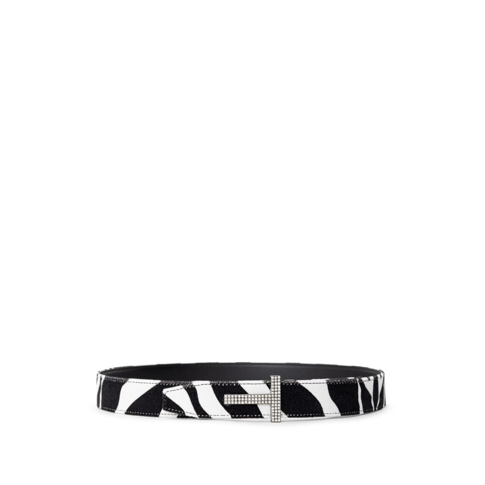 Black And White Leather Belt-Tom Ford-LabelTerrace.com