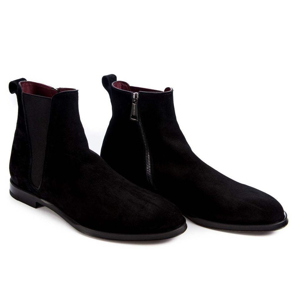 Black Calfskin Men Ankle Boot-Dolce & Gabbana-LabelTerrace.com